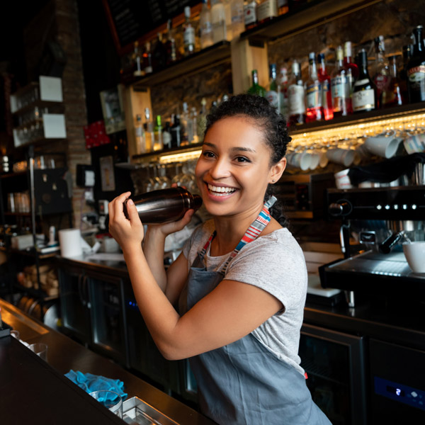 bartender shaking cocktail
